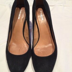 Black Velveteen COACH pumps